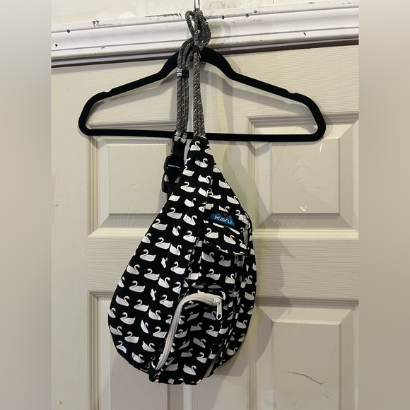 Kavu Handbags - KAVU Mini Rope Bag Cotton Crossbody Sling - Swan Love
